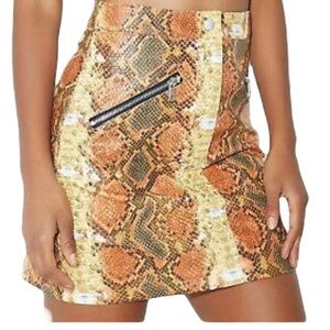 I AM GIA Rita faux snakeskin mini skirt